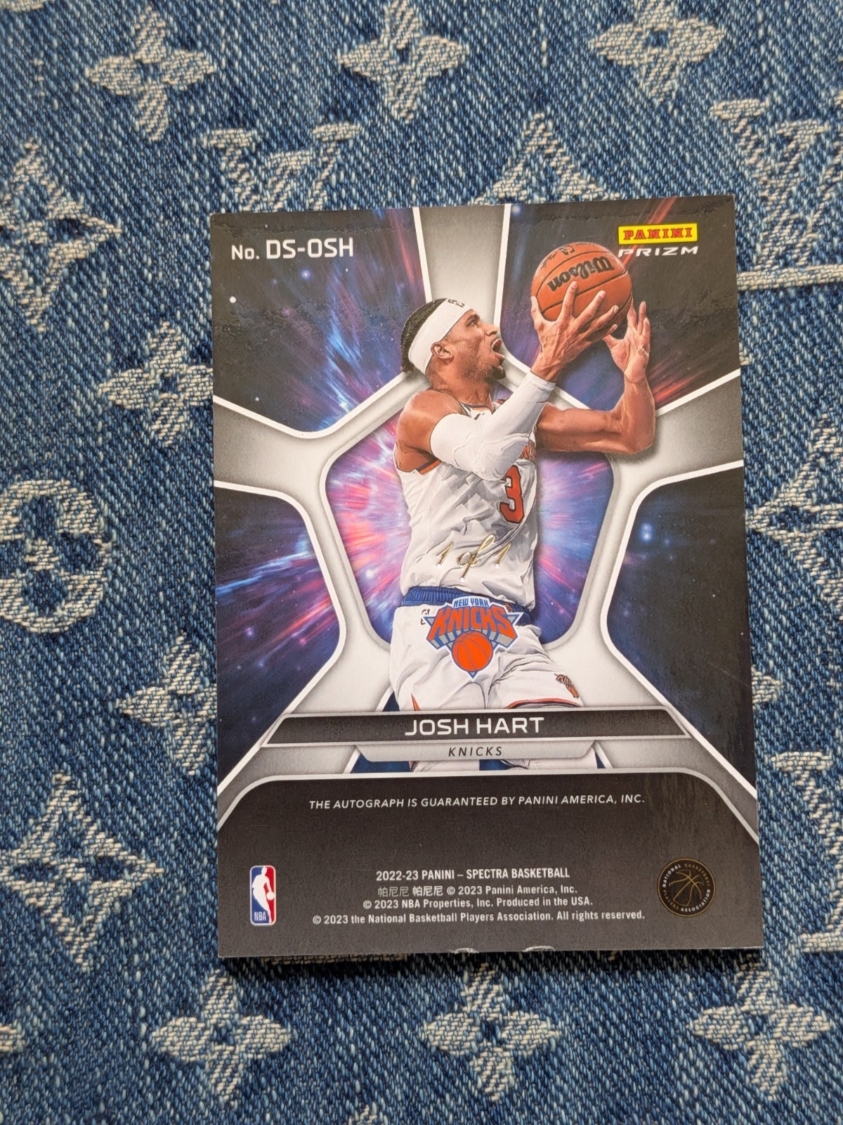 2022-23 Panini Spectra Deep Space Josh Hart Nebula Auto 1/1 Knicks READ view 3