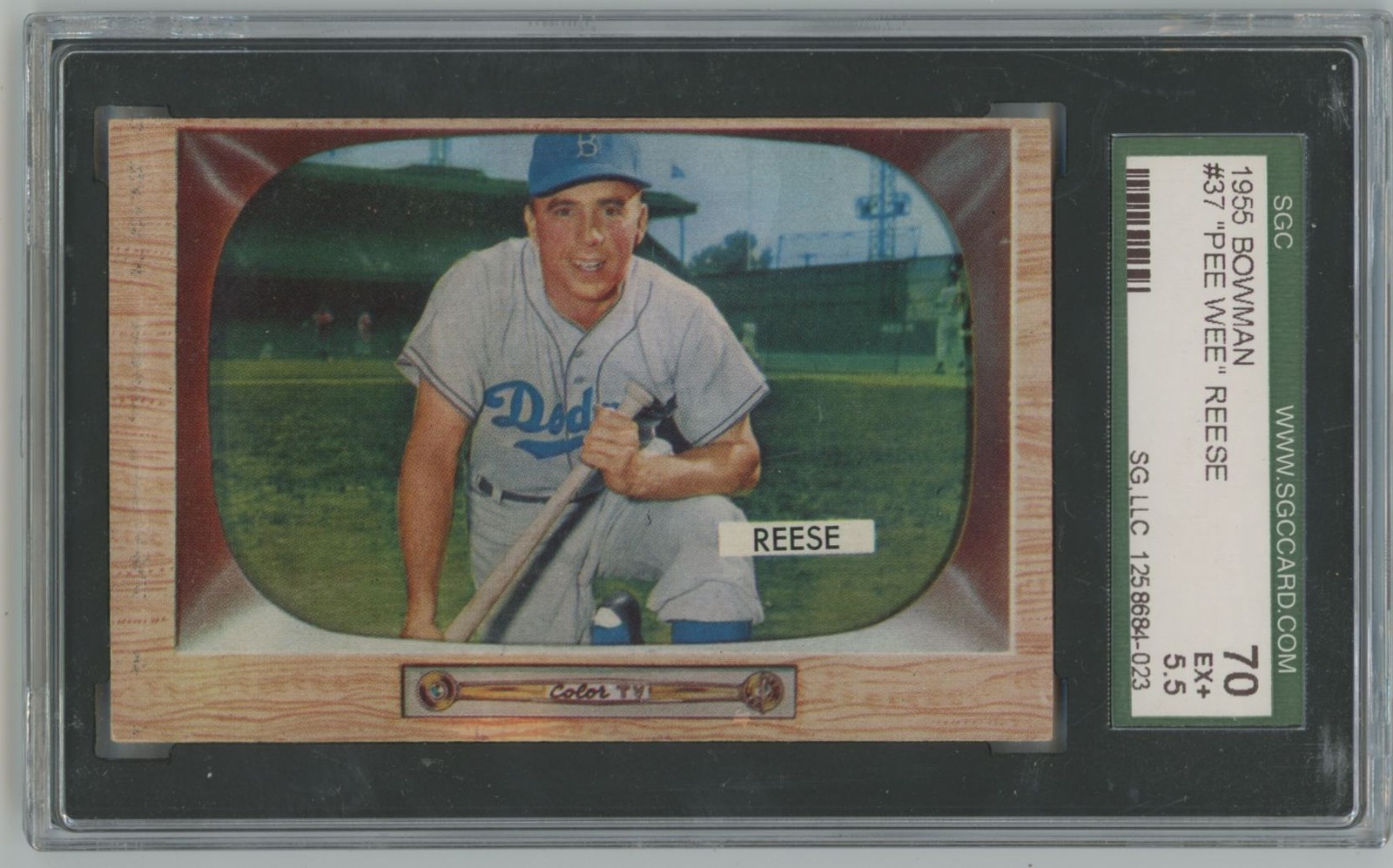Pee Wee Reese 1955 Bowman SGC 5.5 70 A #37 Brooklyn Dodgers