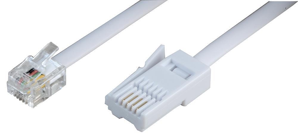 PRO SIGNAL - RJ11 to BT Plug (431A) Extension Lead, White, 15m