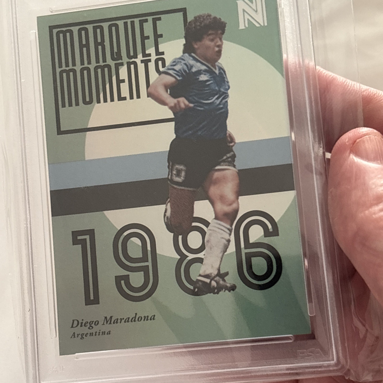 Rare Pop Alert PSA 9 Diego Maradona 2017 Panini Nobility Marquee Moments #1 view 4