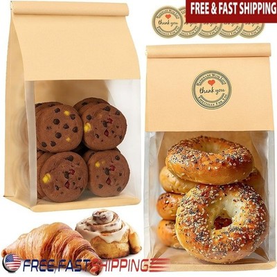 Resealable Bakery Bags W/ Window Tin Tie Tab Lock Homemade Breads Cookies Treats