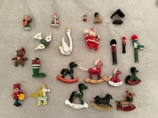 Christmas Ornament Vintage Rocking Horse Santa Drummer Toy Wood Wooden Painted