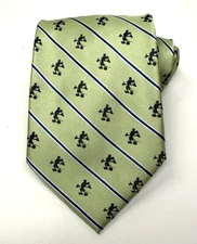 Disney Neck Tie Mens Green Stripe Mickey Mouse Vintage Classic Silk