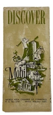 Discover Mobile Alabama 1960's Brochure Pictorial Map Street Map History Tours