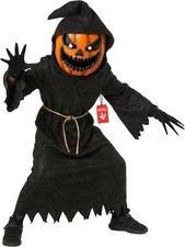 Kids Evil Pumpkin Monster Costume Boys Girls Scary Halloween Monster Robe S - XL