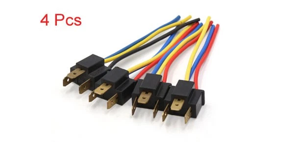 CUATRO H4 Lámpara Antiniebla Bombilla Coche Macho Cableado Arnés Conector Enchufe Adaptador Foto 2 de 4