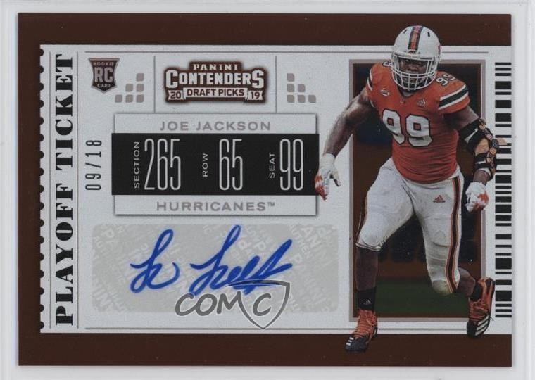 Joe Jackson Panini Contenders Draft Picks #238 Autograph-Playoff Ticket