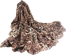 Leopard Scarf for Women, Animal Cheetah Print Shawls 59"X28" Lightweight