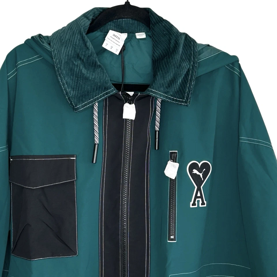 Chaqueta Puma X Ami Cremallera Grande Verde Ropa Deportiva Con Capucha Heritage Calle Exterior Nueva con Etiquetas Foto 3 de 4