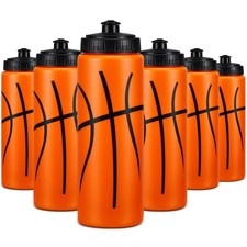 2 Pcs Basketball Water Bottle 20 oz Reusable Bpa Free Squeeze Easy Carry Leak...