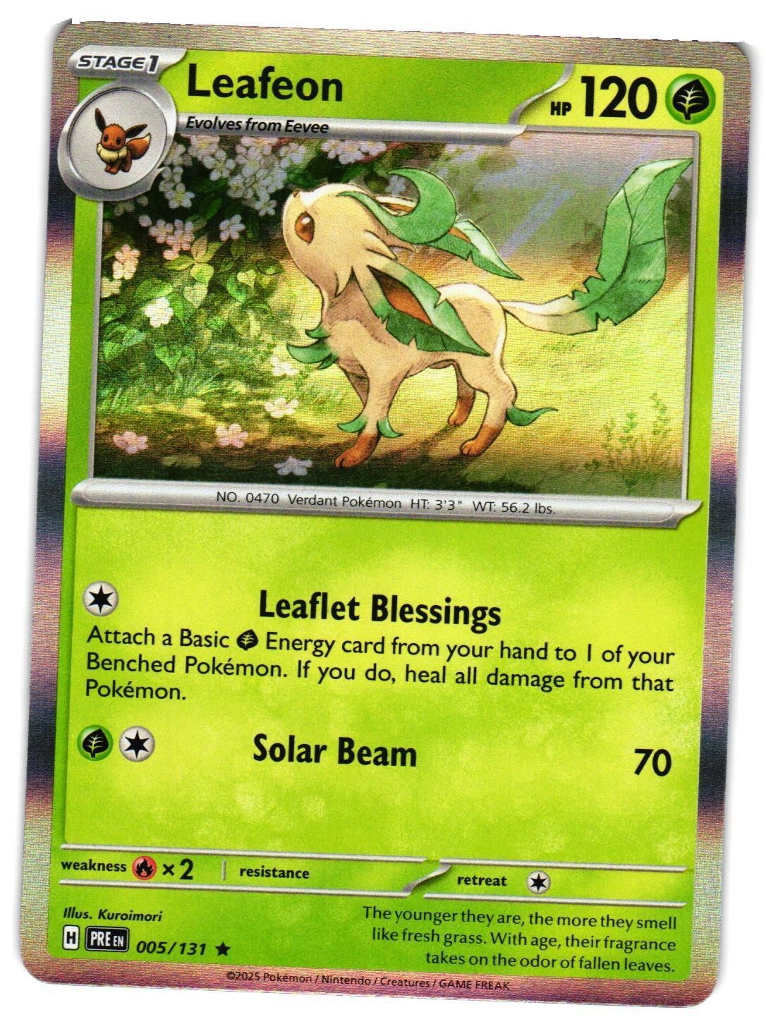 Pokemon TCG Leafeon Holo Rare SV: Prismatic Evolutions 005/131 NM