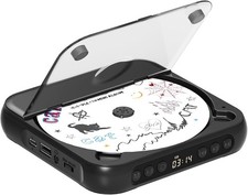 Rechargeable Portable CD Player with Bluetooth for Home with Headphones,Black