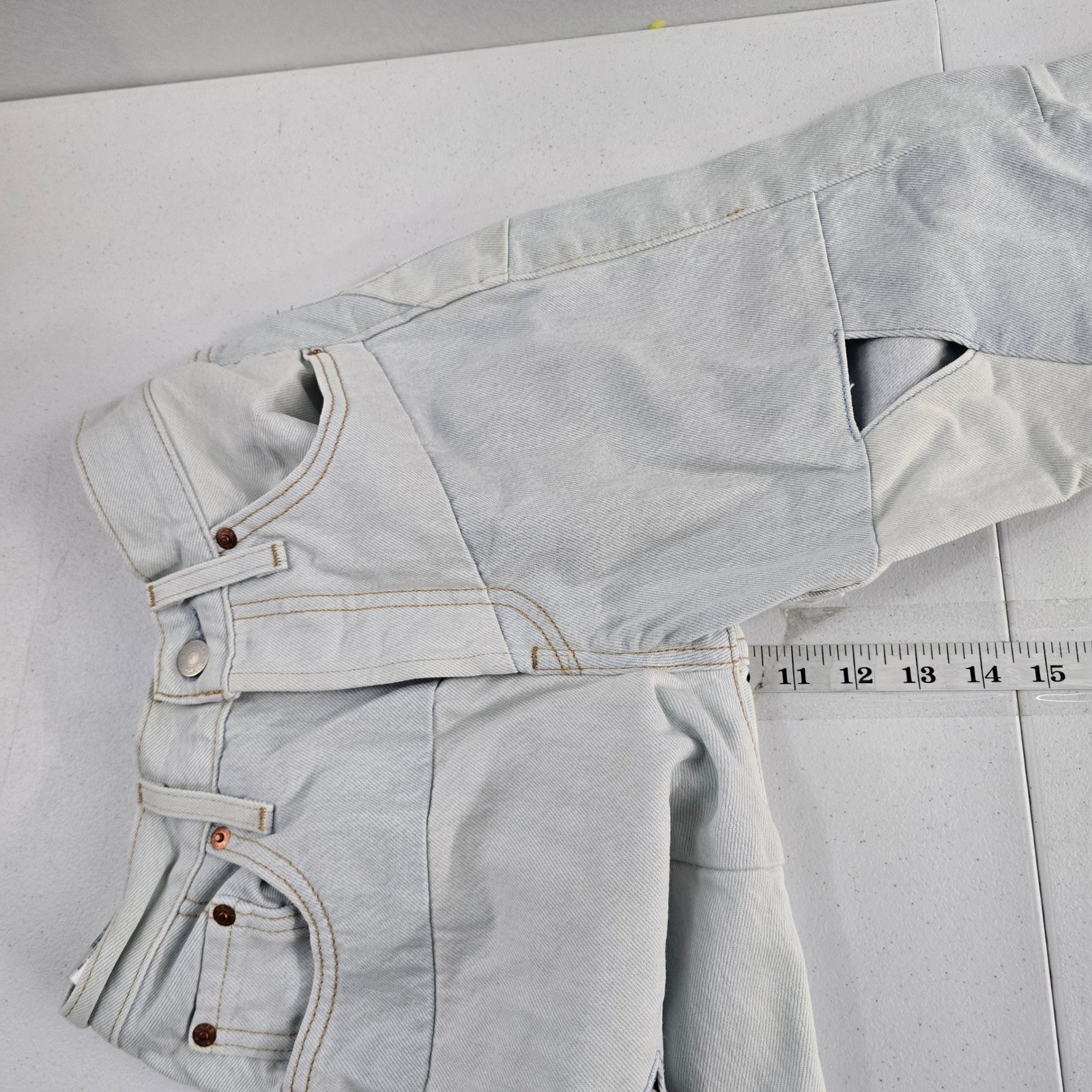 Levi's 501 Women's Premium Patchwork Distressed C… - image 9