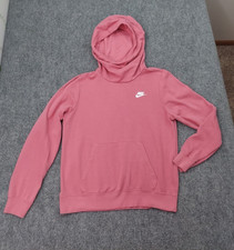 Nike Sportswear Club Hoodie Womens Medium Pink Fleece Kangaroo Pocket
