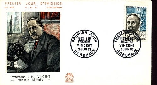 DR. VINCENT MILITARY PHYSICIAN HEALTH MEDICINE 1962 FRANCE FDC