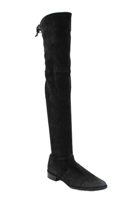 Stuart Weitzman Womens Suede Over The Knee Lace Up Boots Black Size 9 Medium