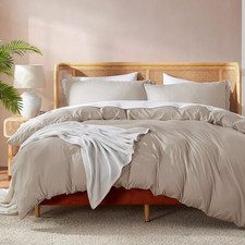 Twin Duvet Cover Set - Soft Double Brushed Linen Duvet Cover Twin XL, 2 P