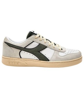 Diadora Shoes Magic Basket Low Suede Leather Trainers Leather White Green Man
