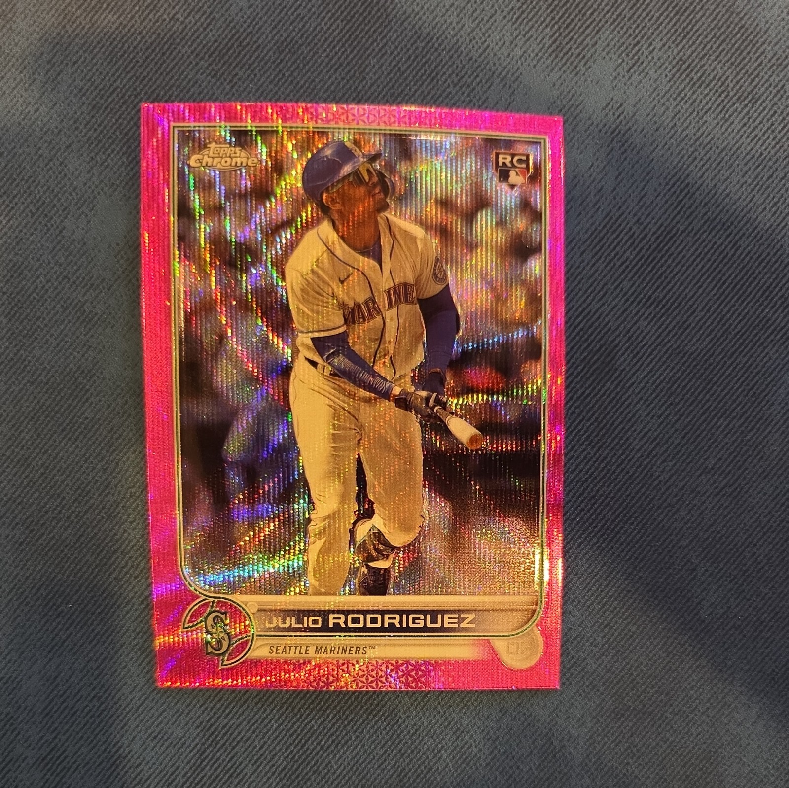 2022 Topps Chrome Update Series - Julio Rodriguez #USC150 Pink Wave Refractor RC
