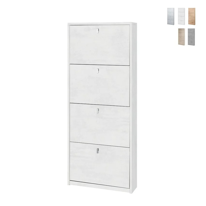 Meuble à chaussures slim 4 portes Pica pour ranger 10 paires en couloir