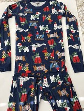 Hanna Andersson Bundled Up Pups Organic Cotton Kids Pajama Set Size 10