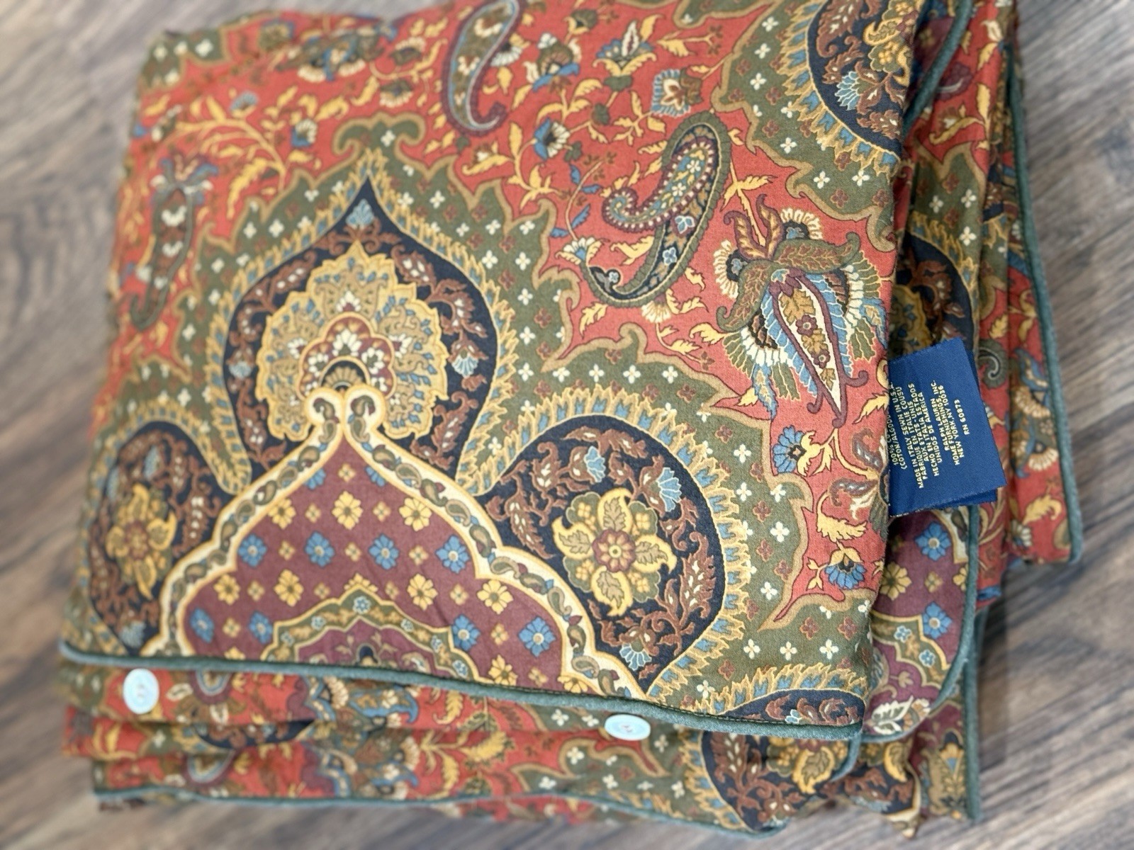 Ralph Lauren Home King Duvet Set Equestrian Paisley Made In Italy Vintage