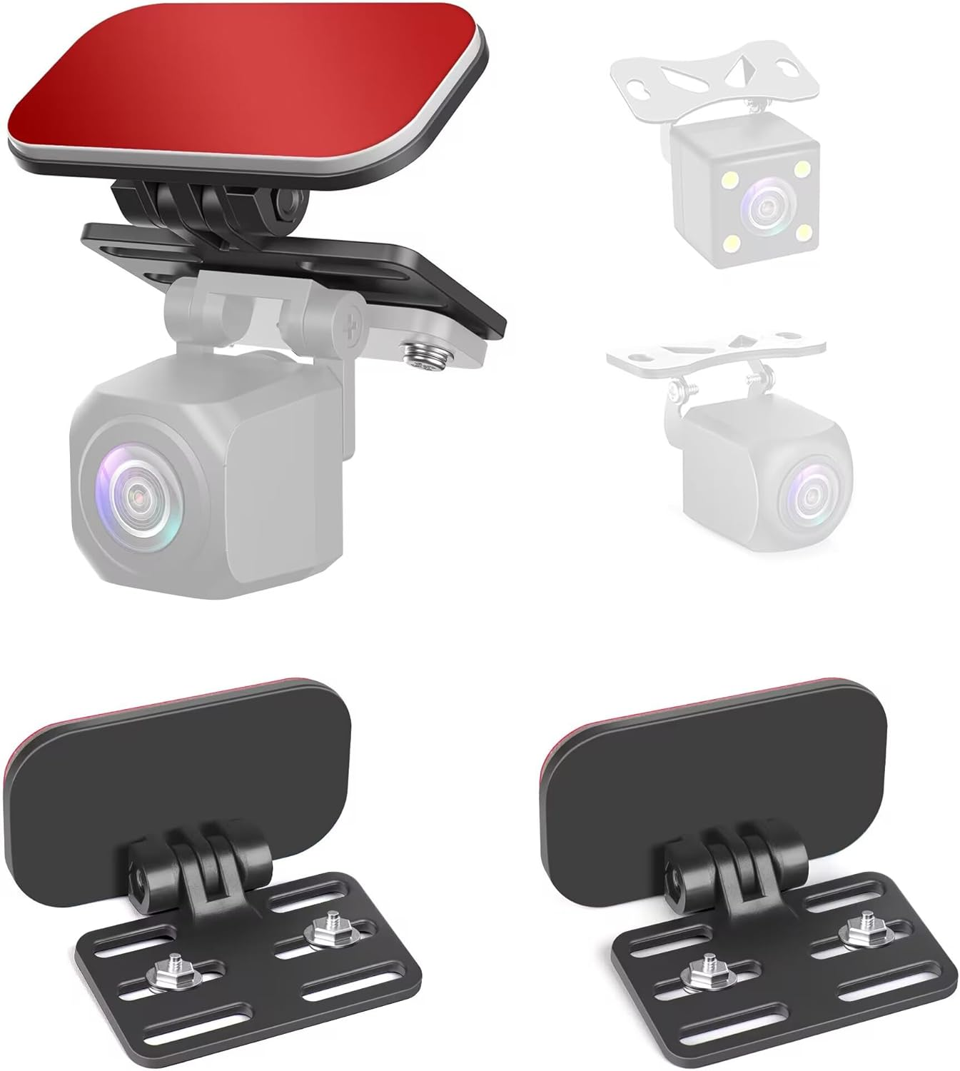 Dash Cam Rear Camera Mount(2 PCS), Universal Rear View Camera Rear Window Mount,-image