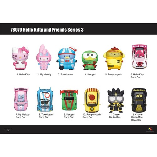Hello Kitty and Friends 3D Foam Character Series 3 Bag Clip Tuxedosam Race Car - 第 5/5 張圖片