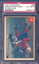 1954-55 PARKHURST Hockey #89 BUSHER CURRY TED KENNEDY IA PSA 6 EX-NM Maple Leafs
