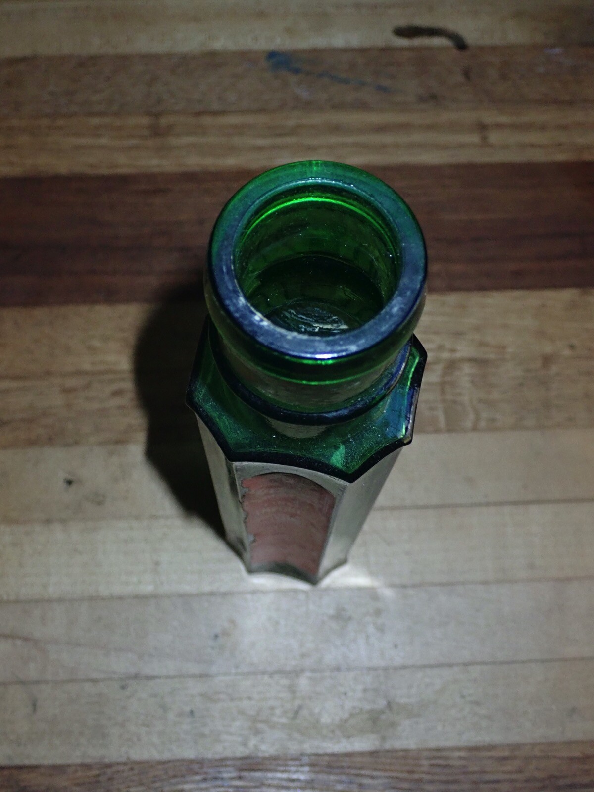 8 Side Emerald Green Capers Bottle Grandee Brand Red Label Mawer