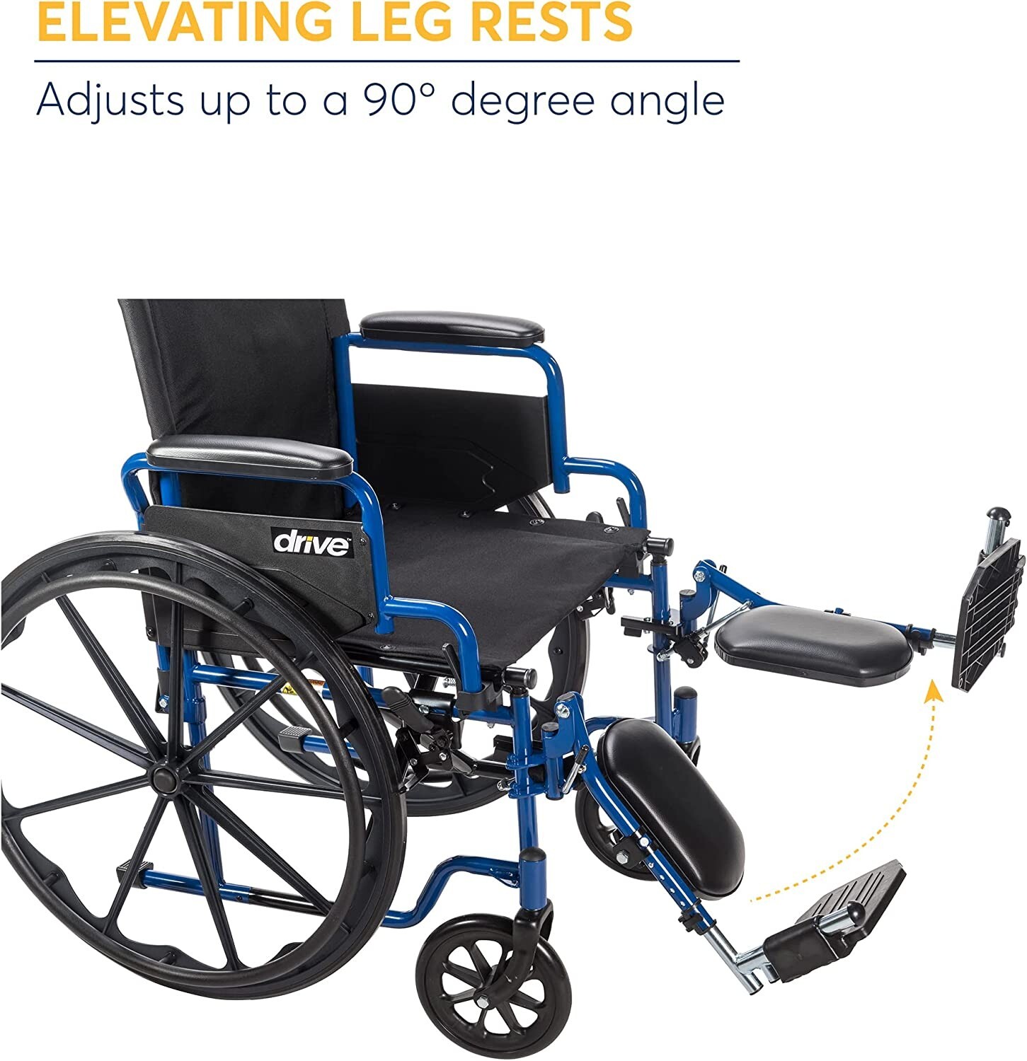 Drive Medical BLS18FBDELR Blue Streak Lightweight Wheelchair Elevating