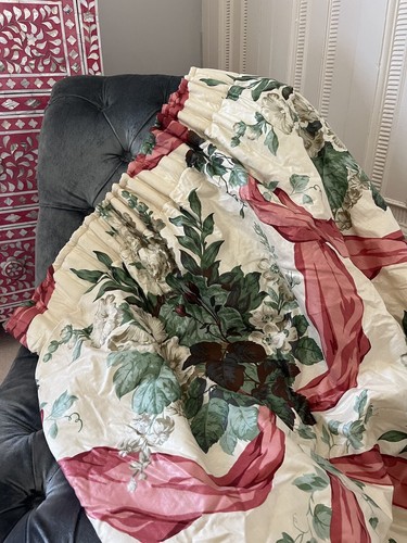 VICTORIAN CHINTZ DESIGNERS GUILD WARNER VINTAGE COUNTRY ROSES PLEATED CURTAINS - Picture 14 of 18