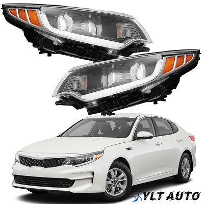 Headlights Halogen Headlamps w/Bulbs For 2016 2017 2018 Kia Optima LH