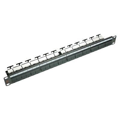 NEXANS 24 Port Verteilerfeld Patchpanel Netzwerk 19 zoll 1HE mit Kabelmanagement