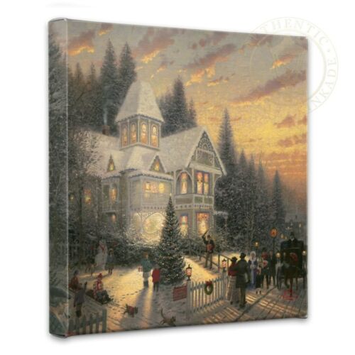 Thomas Kinkade Victorian Christmas 14 x 14 Canvas Wrap - Picture 1 of 2