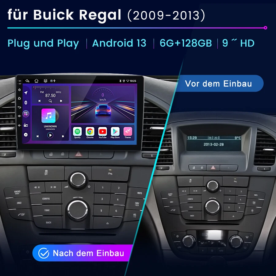 DAB+ 9" Für Opel Insignia 2008-2013 Android 13 Autoradio GPS Navi WIFI BT 32GB - Bild 2 von 4
