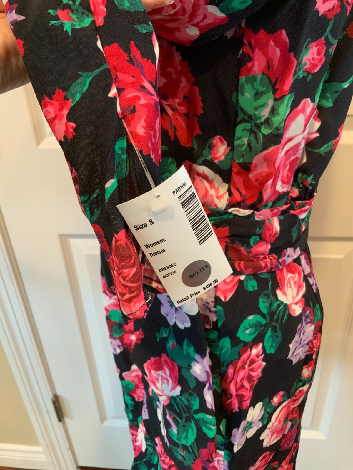 Ronny Kobo Edrea Black, Pink & Purple Floral-Patterned Mini Dress, Size S, NWT!