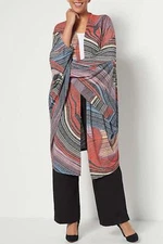 Attitudes by Renee Global Illusions Casknit Cocoon Cardigan HoneySwirl