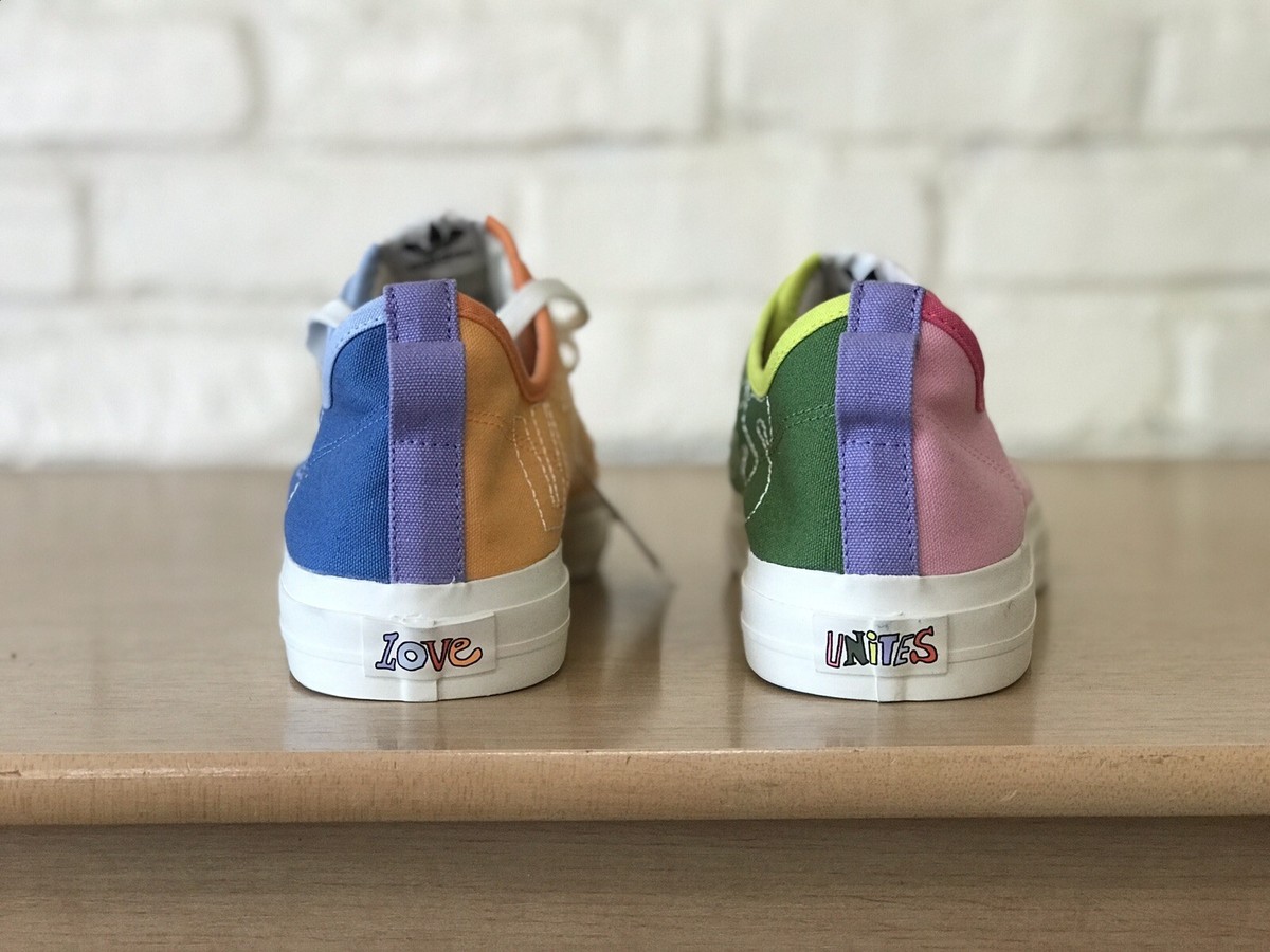 adidas gazelle silver green womens adidas Originals Nizza Pride Shoes - Core Black / Off White