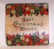 Square Glass Cutting Board Best Christmas Wishes Holiday Decor