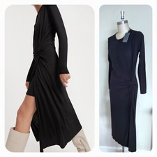 NWT COUNTRY ROAD Drape MIDI dress, Black [Size 10 S] women's Evening DRES RR$179