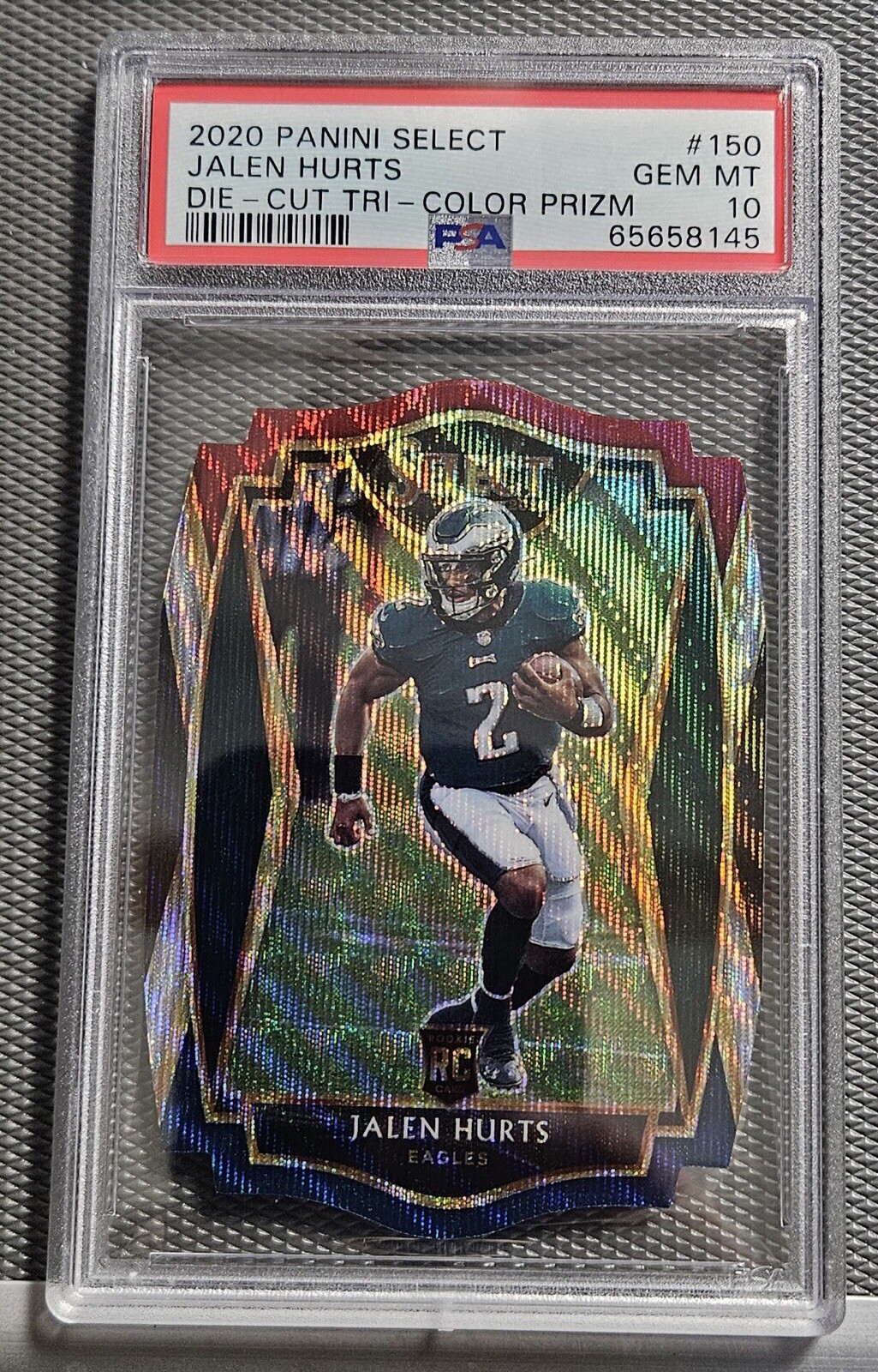 2020 Panini Select Tri Color Die Cut # 150 Jalen Hurts - PSA 10 GEM MINT
