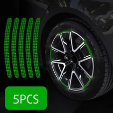 5 pcs Self Adhesive Gem Strip Stickers Car Wheel Decor DIY Stickers - Green