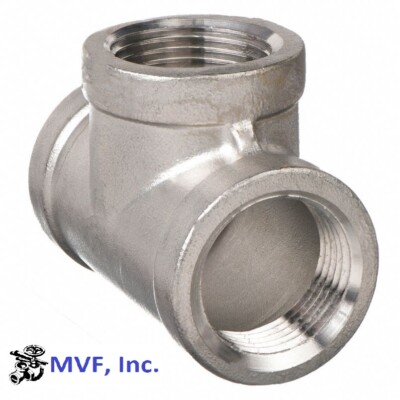2'' 150 Female NPT Pipe Tee Cast 304 Stainless Steel Fitting SS030941304