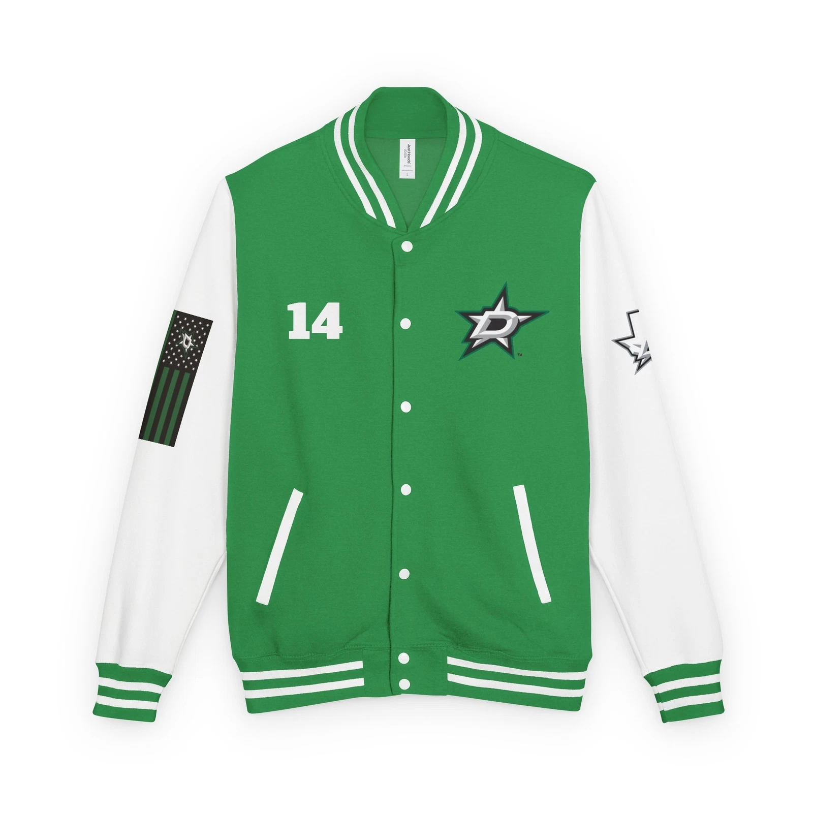 Dallas Stars Letterman Jacket, Team Spirit Apparel, Sports Fan Outerwear, Unisex