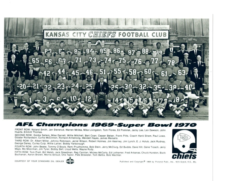 1970 KANSAS CITY CHIEFS 8X10 TEAM PHOTO 1969 AFL CHAMPIONS FOOTBALL NFL