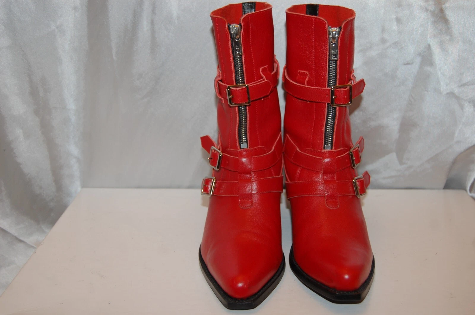 38 7 5❤️$1300 CELINE BERLIN STIVALETTI WESTERN BIKER EQUITAZIONE TACCO ALTO