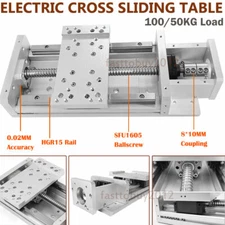 Electric Cross Sliding Table SFU1605 Ballscrew Linear Rail Module&8*10mm Coupler