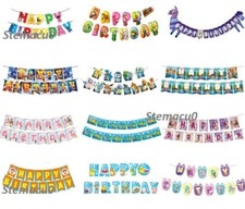 All Theme Happy Birthday Banner Kids Party Decor Disney Baby Shark Spiderman