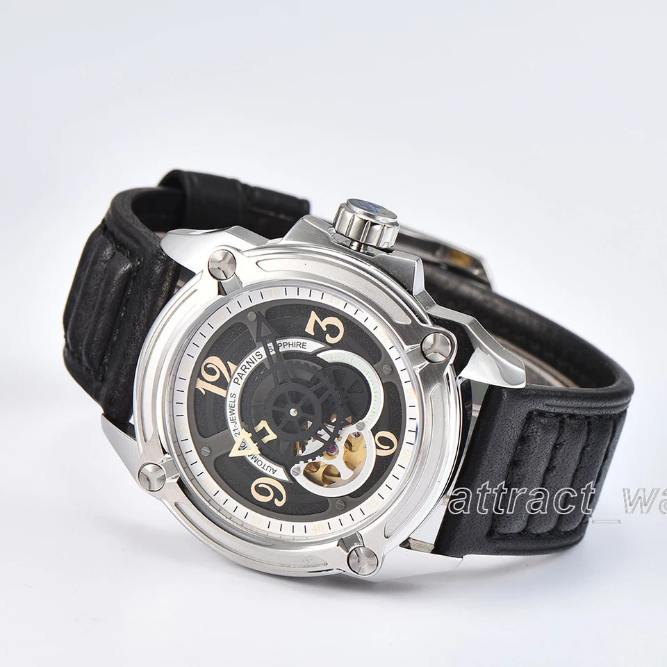 44mm Parnis 21 Jewels Miyota Automatic Men's Casual Watch Sapphire Crystal Gift - Image 3 of 4
